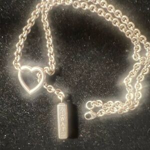 Bradford Gold Exchange Sterling Silver 925 'Love Always' diamond necklace.